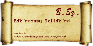 Bárdossy Szilárd névjegykártya