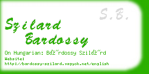 szilard bardossy business card